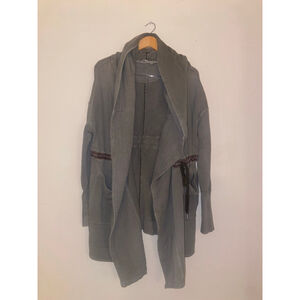 Women's Free People Olive Green Utility Jacket M with Embroidered Trim